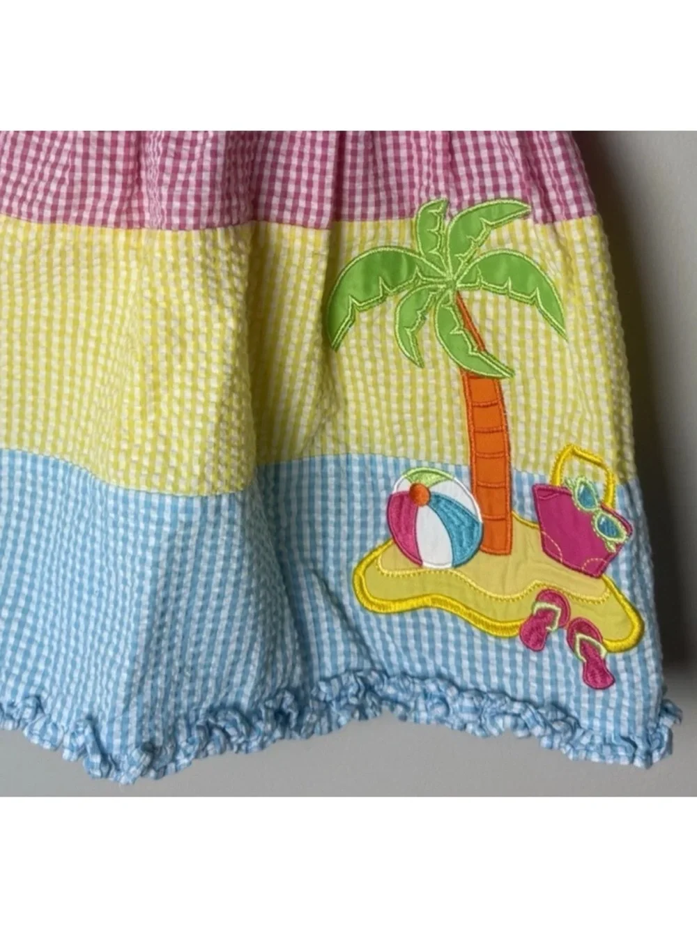 Emily Rose Girls Dress Size 2T Toddler Sundress Colorful Gingham Plaid Cotton